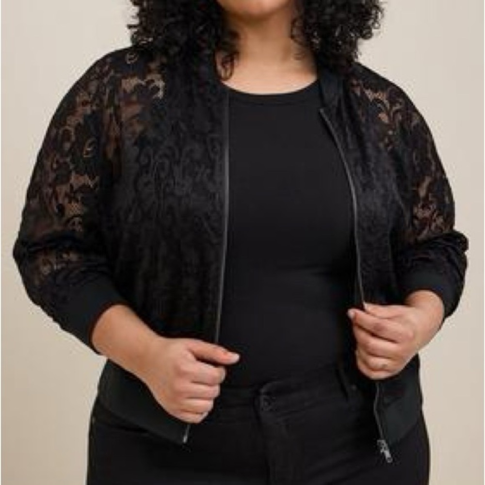 Torrid lace bomber jacket